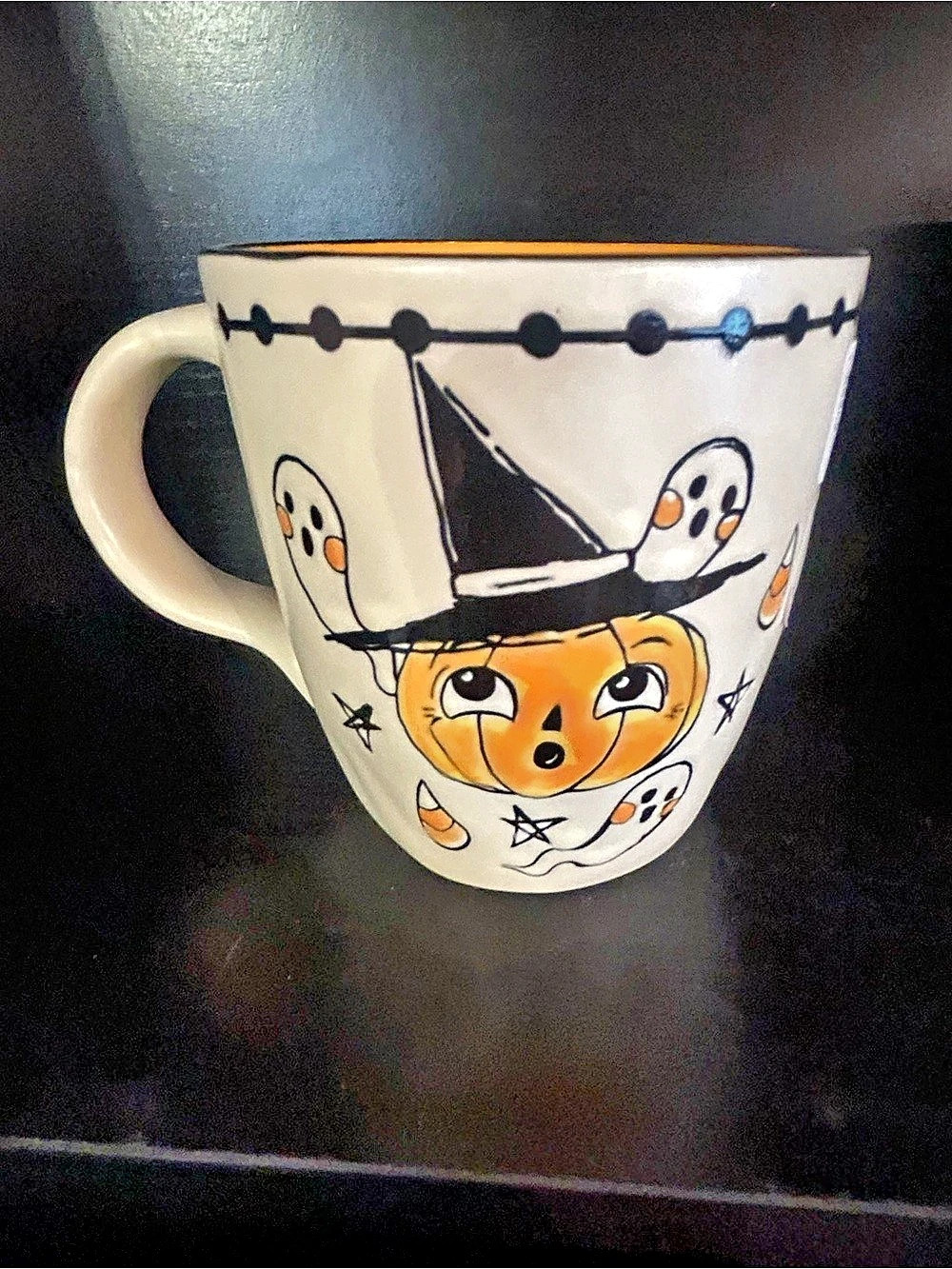 ELI + ANA Chipper Halloween Jack O Lantern Pumpkin Ghost Mug